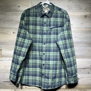 Duluth Ridgecrest Shirt Standard Fit Button Down Nylon Plaid Men’s Large Outdoor